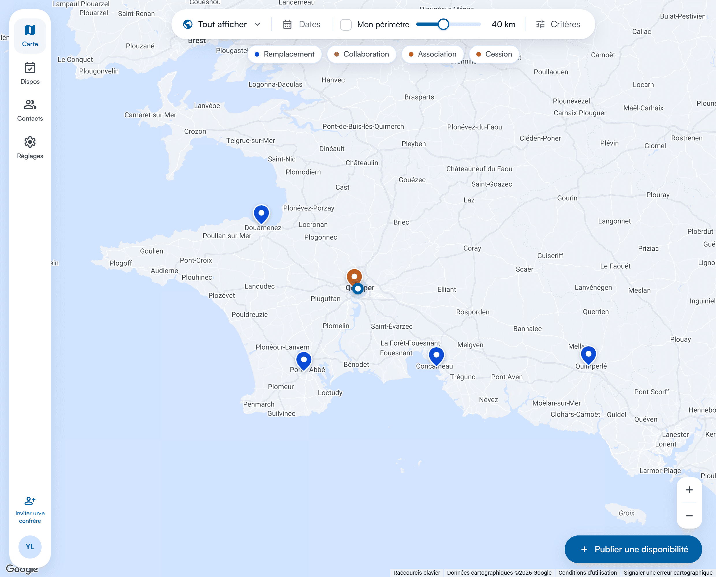 La carte de La Remplateforme